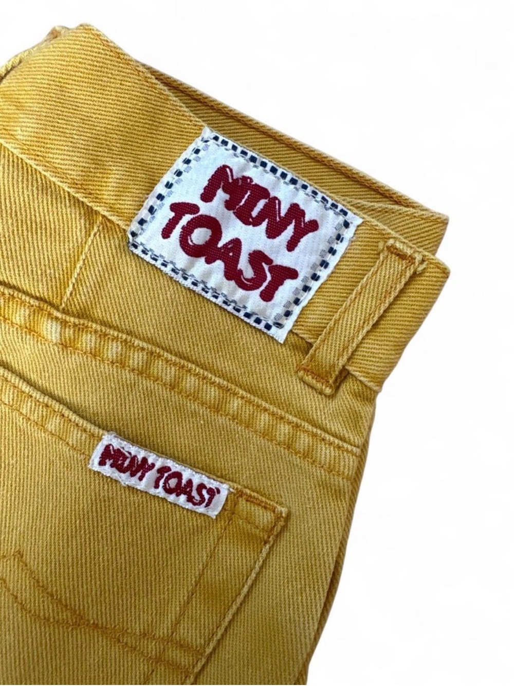 Vintage Mini Toast Mustard Yellow High Waist Straight Leg Jeans